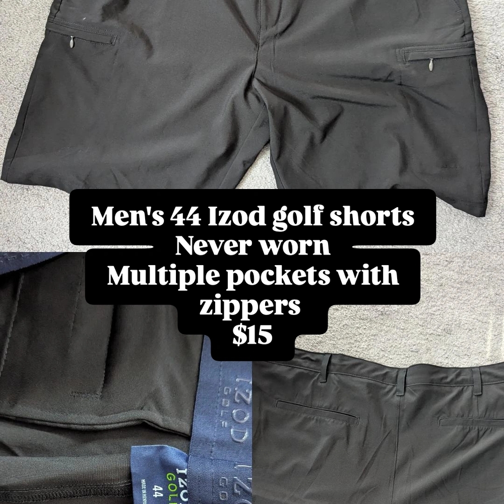 Izod Men's Dark Gray Flat Front Shorts